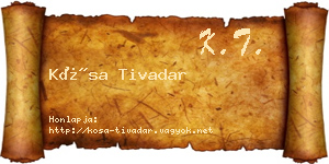 Kósa Tivadar névjegykártya