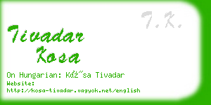 tivadar kosa business card